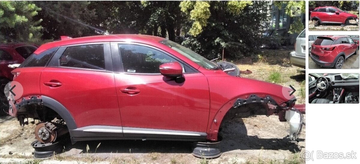 Mazda CX-3 2.0 AWD 2015 4x4 predám DVERE, MOTOR PE, PREVODOV