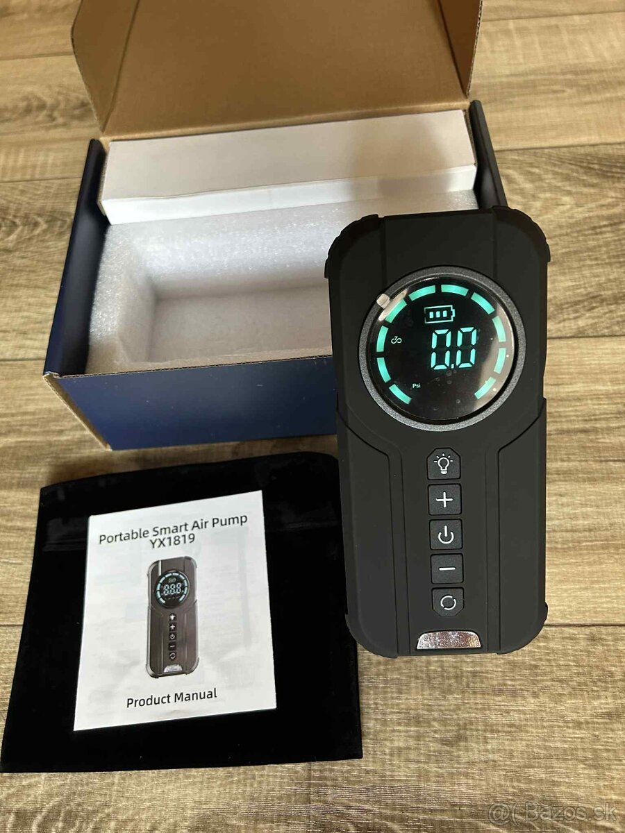 Prenosný kompresor pre auto koleso - powerbanka