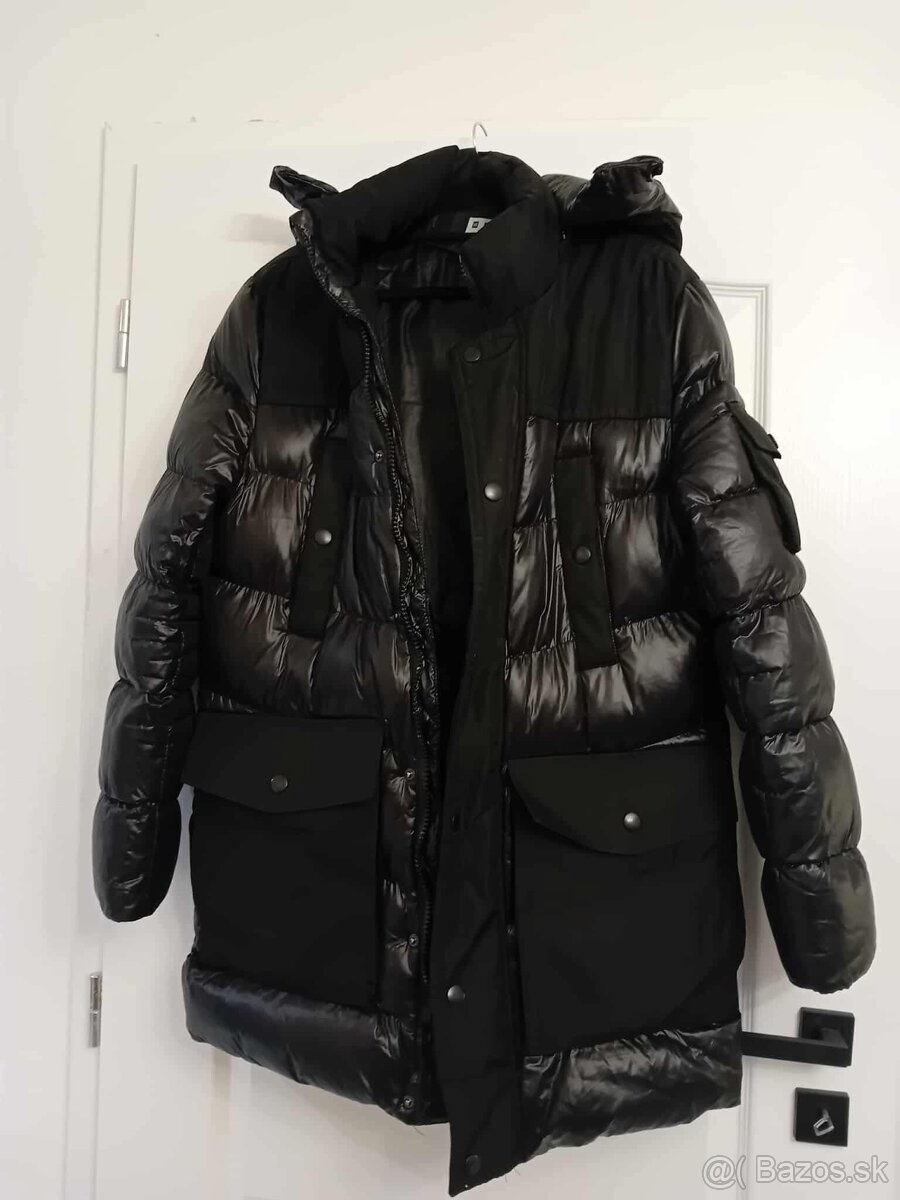 Pánska bunda dlhá čierna