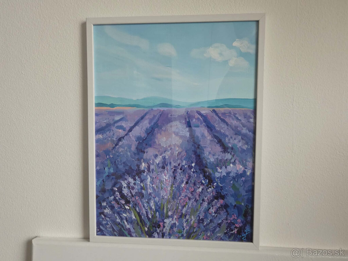 Akryl na akvarelovom papieri,ramik 30x40cm,motív : Levandule