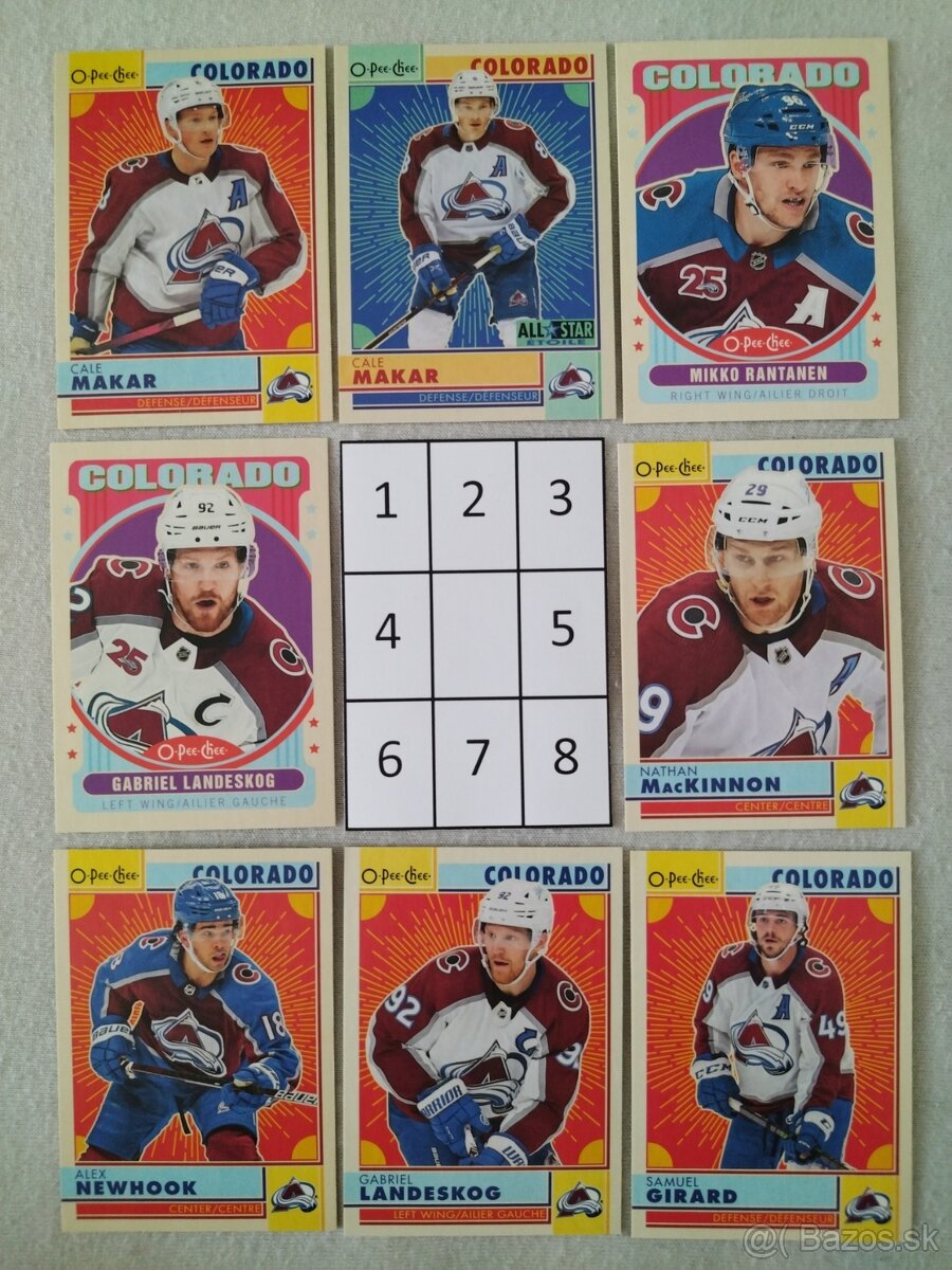 Hokejové kartičky Colorado mix 2