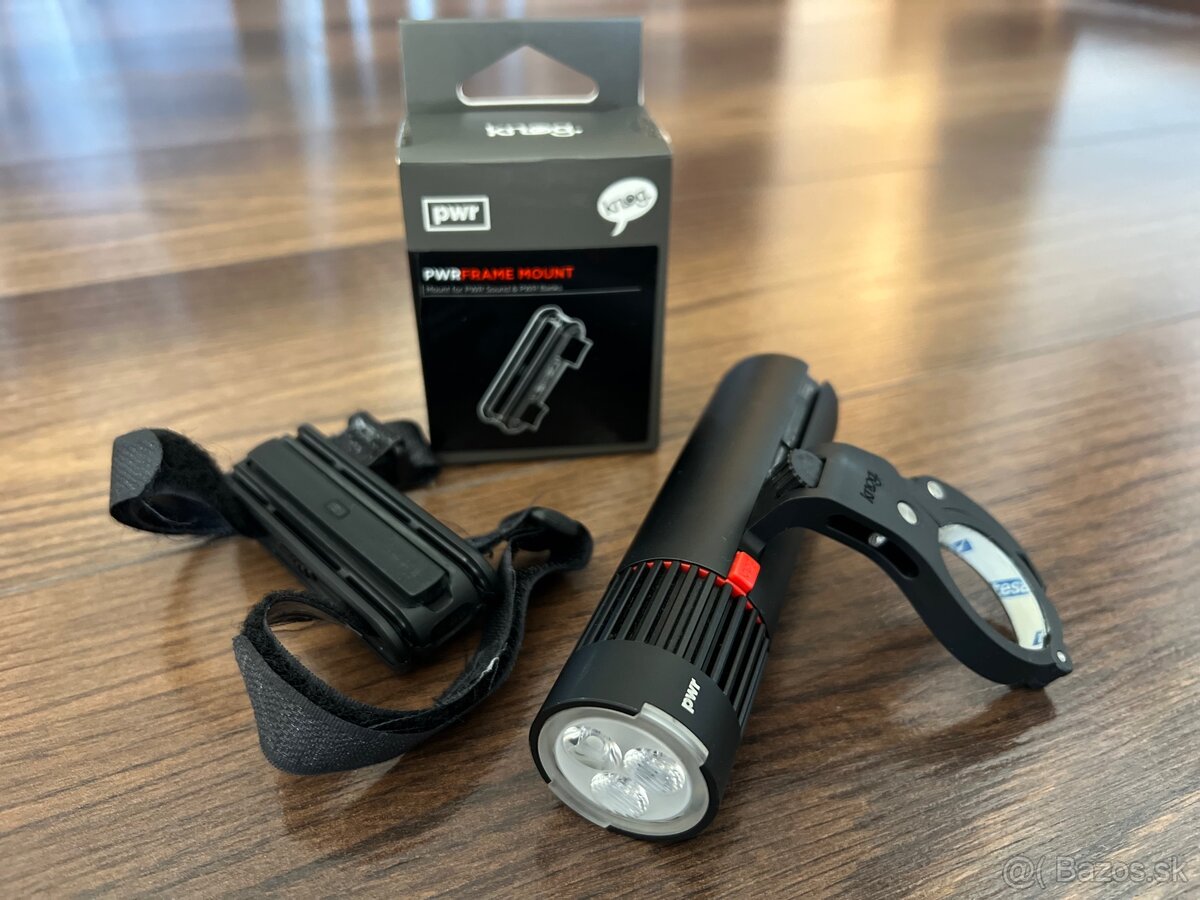 Predné svetlo na bicykel Knog PWR Trail 1100lm + Powerbank