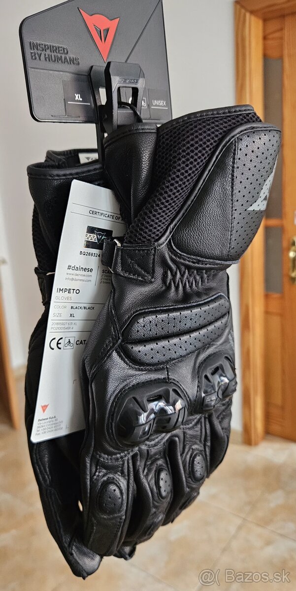 🧤 Dainese Impeto – kožené rukavice, čierne, XL – nové