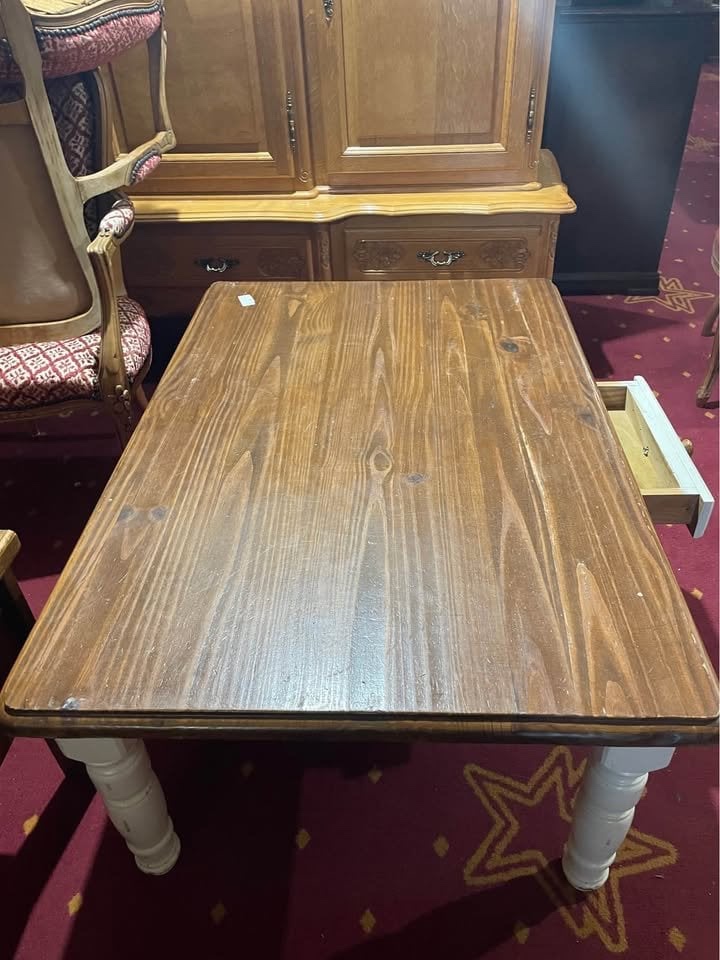 Konferenčný stolík, masív, v 46, d 110, s 75 cm, Vintage kre