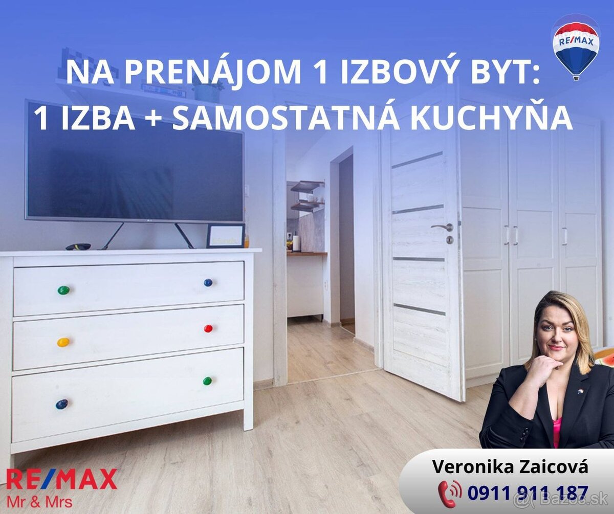 NA PRENÁJOM: Útulný 1-izbový byt na prenájom v Malackách – c