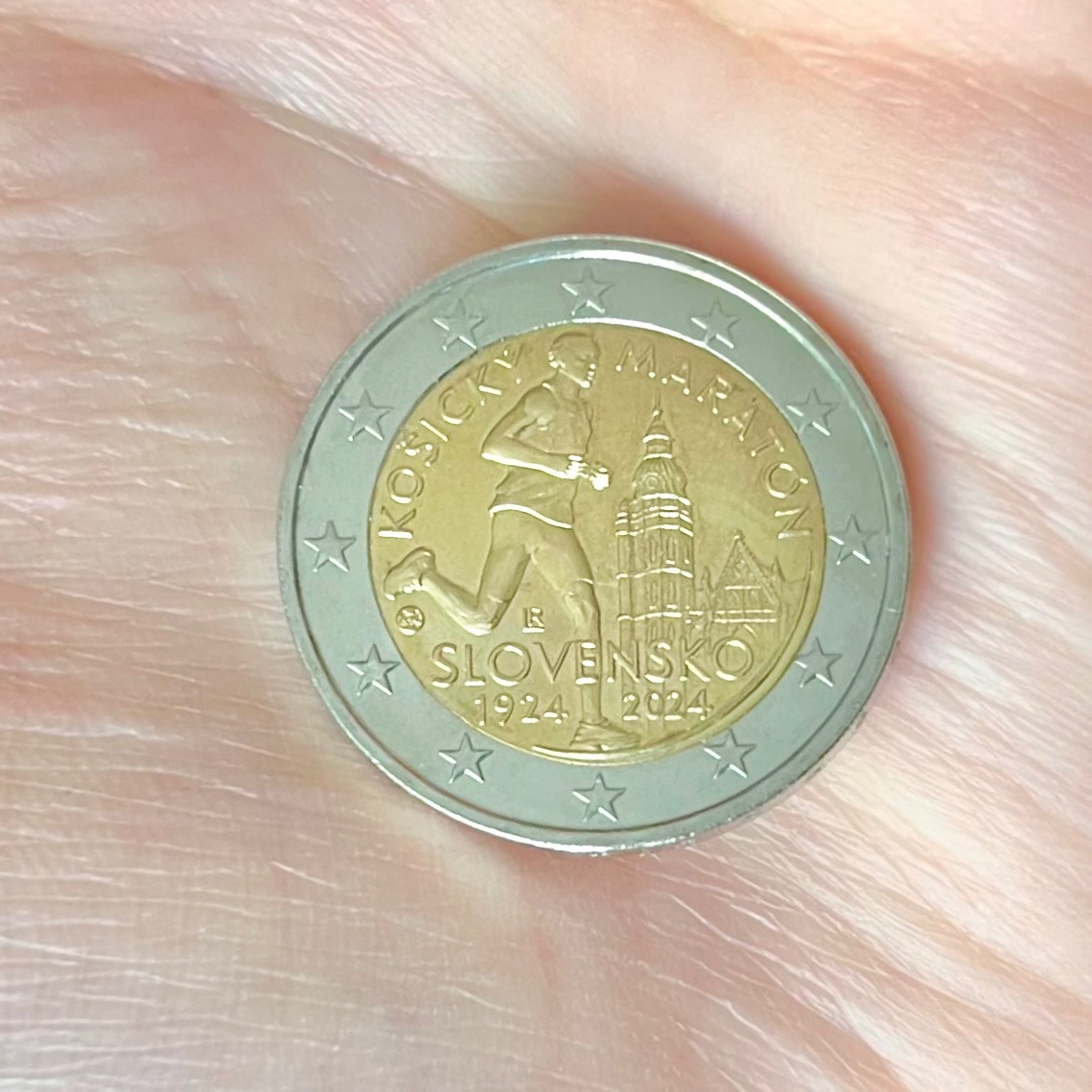 2€ minca Košický maratón 1924 2024 Slovensko