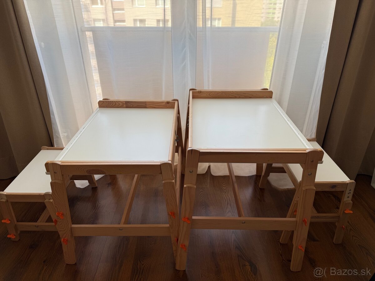 Detský stôl a Lavica pre deti, nastaviteľné