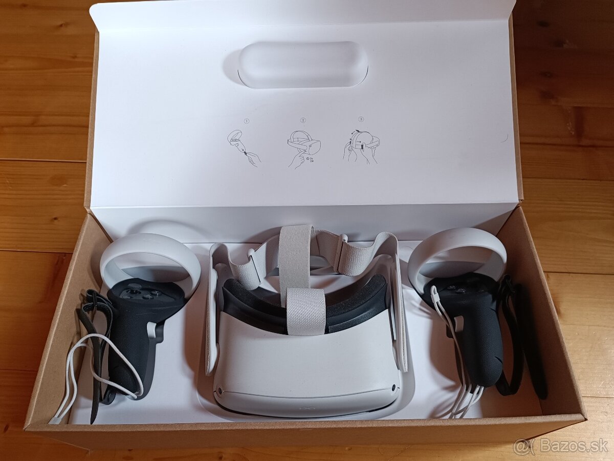Meta Quest 2 (128gb) + dátový kábel Quest 2 (5m) + gripy