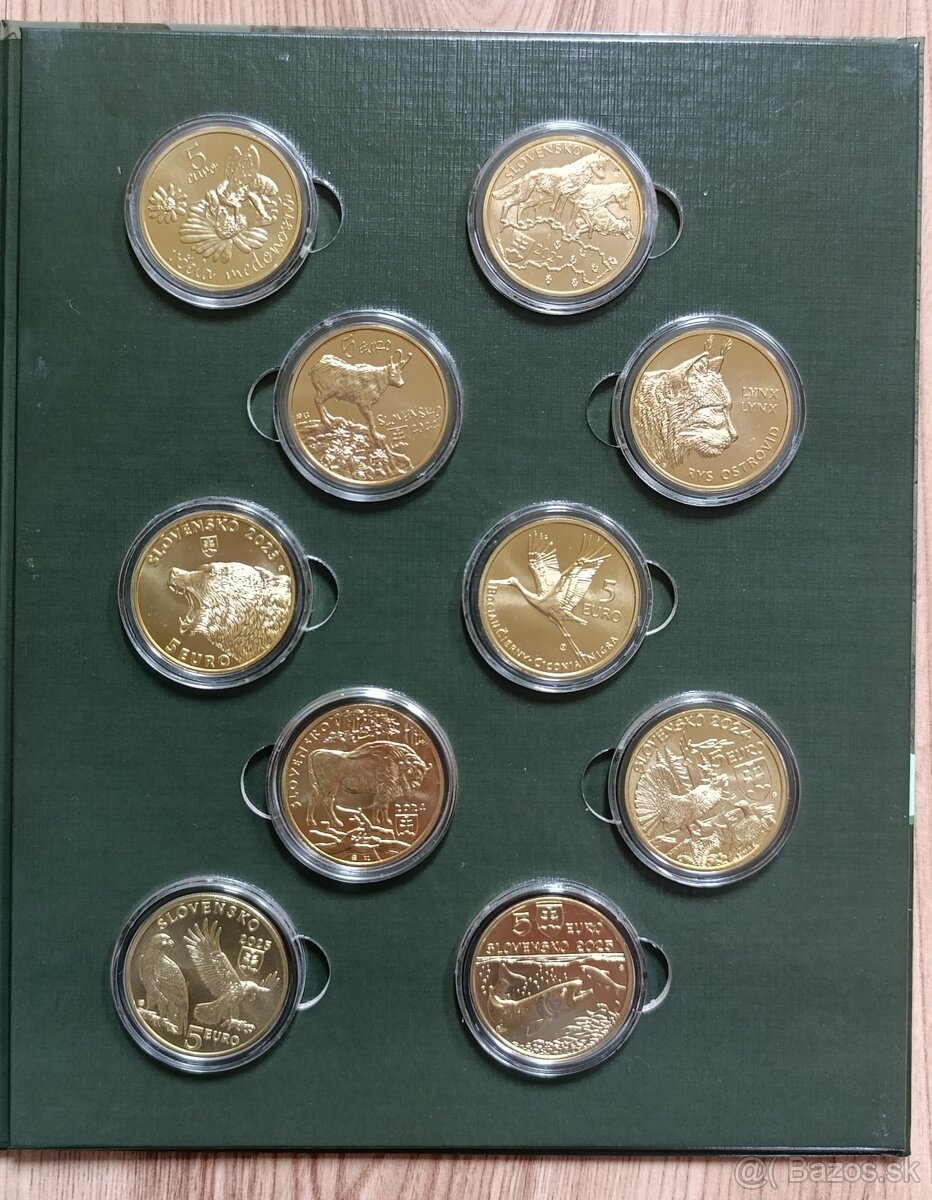 5 euro Slovensko kompletná zbierka 10 ks v albume