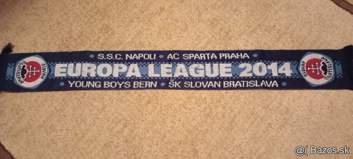 Slovan EL 2014 pleteny sal, darcek stare buletiny zo zapasov