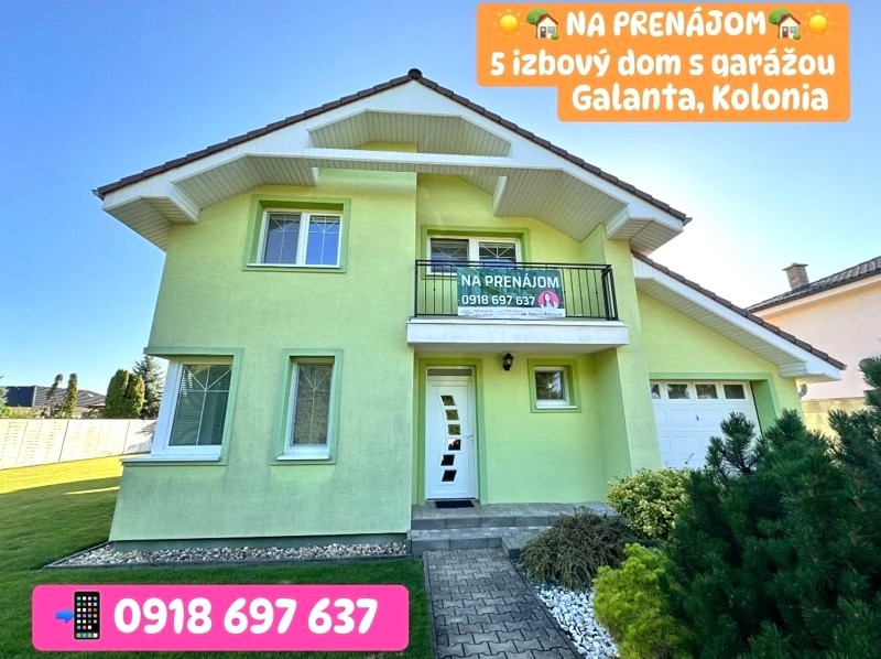 Zariadený 5 izbový Zelený dom s garážou, Galanta Kolónia