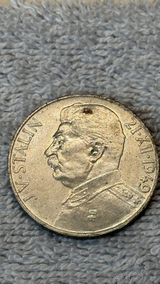 Stříbrná mince Československo – 100 Kčs 1949 J. V. Stalin (A