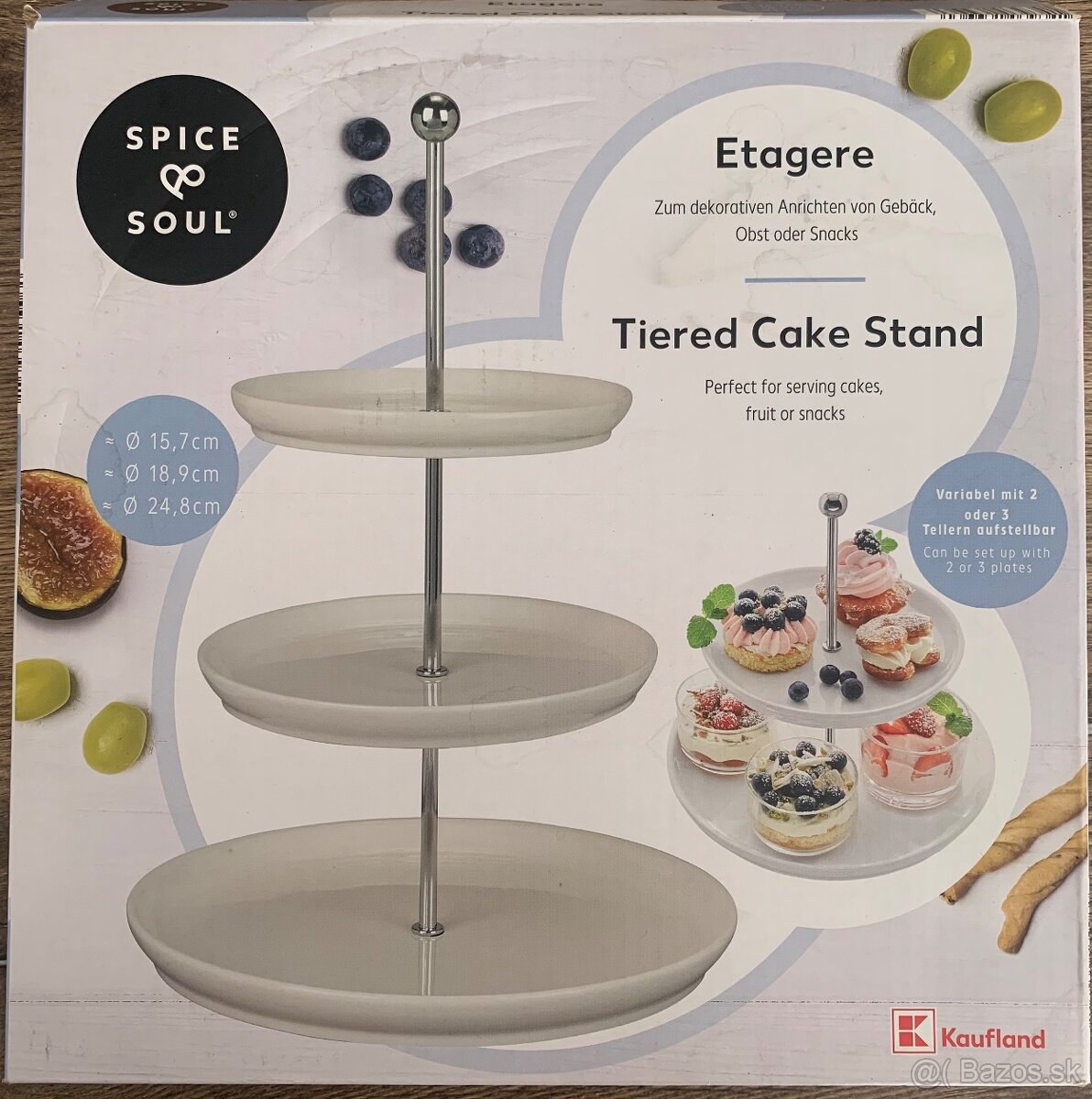 Etažér 3-poschodový porcelánový