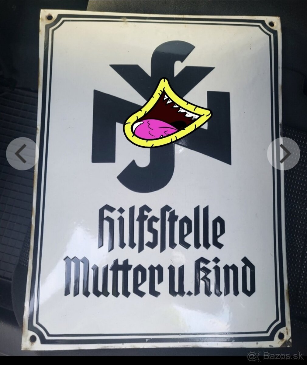 Smaltovana tabula cedula nacisticka.NSV NSDAP