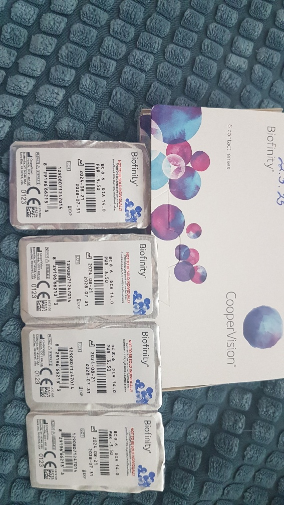 Kontaktné šošovky Cooper Vision Biofinity -3,50