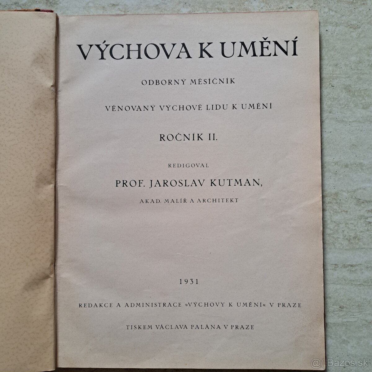 Odborný časopis Výchova lidu k umění 1931