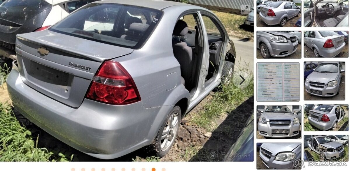Chevrolet Aveo 1.4 2009 predám MOTOR F14D3, DVERE, KATALYZÁT