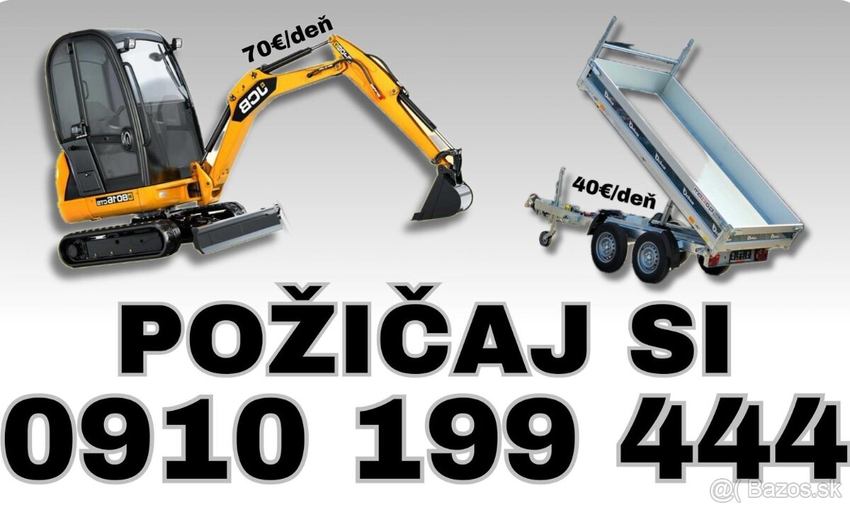 Prenájom minibagra JCB 16c