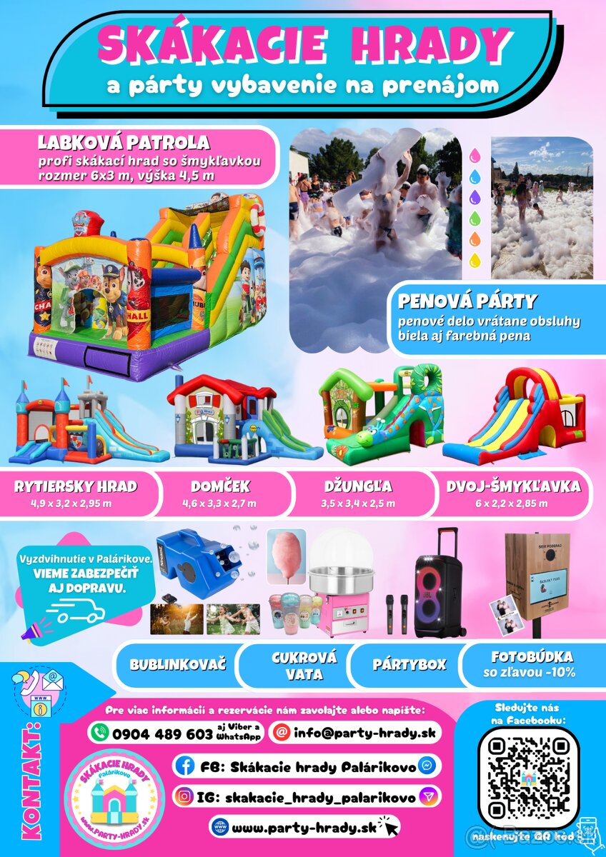 Skákací hrad na prenájom