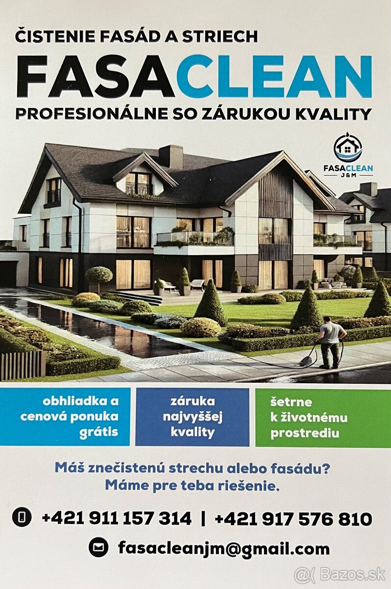 Čistenie exteriérov - STRECHY, FASÁDY, CHODNÍKY