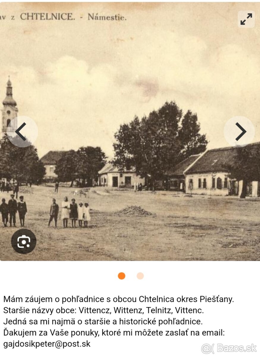 Kúpim pohľadnice obce Chtelnica a Dolný Lopašov