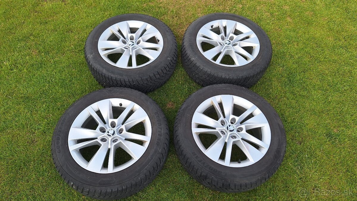 Predám zimné komplety - elektróny Škoda + Goodyear pneu