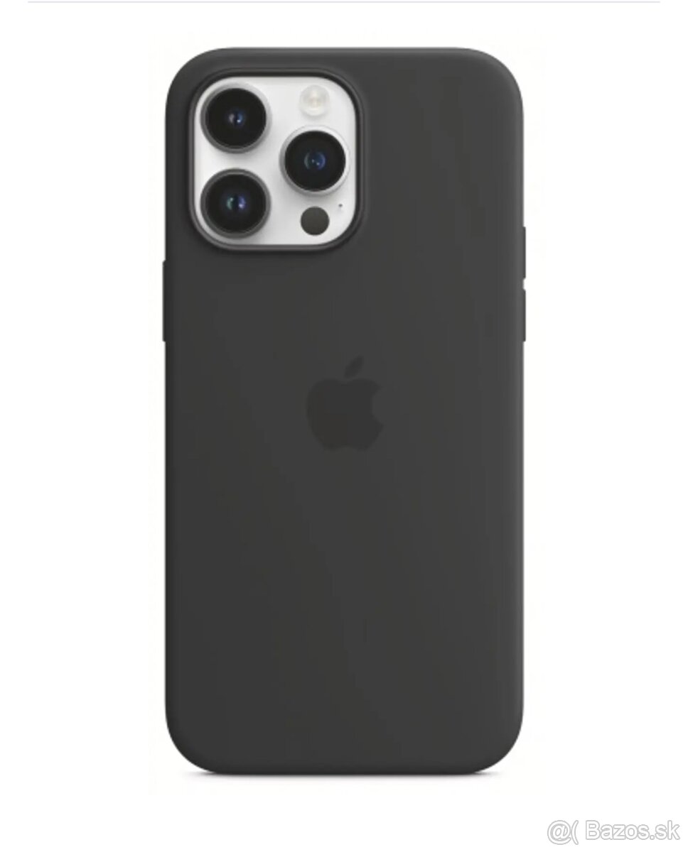 Čierne silikónové puzdro MagSafe Apple iPhone 14 Pro