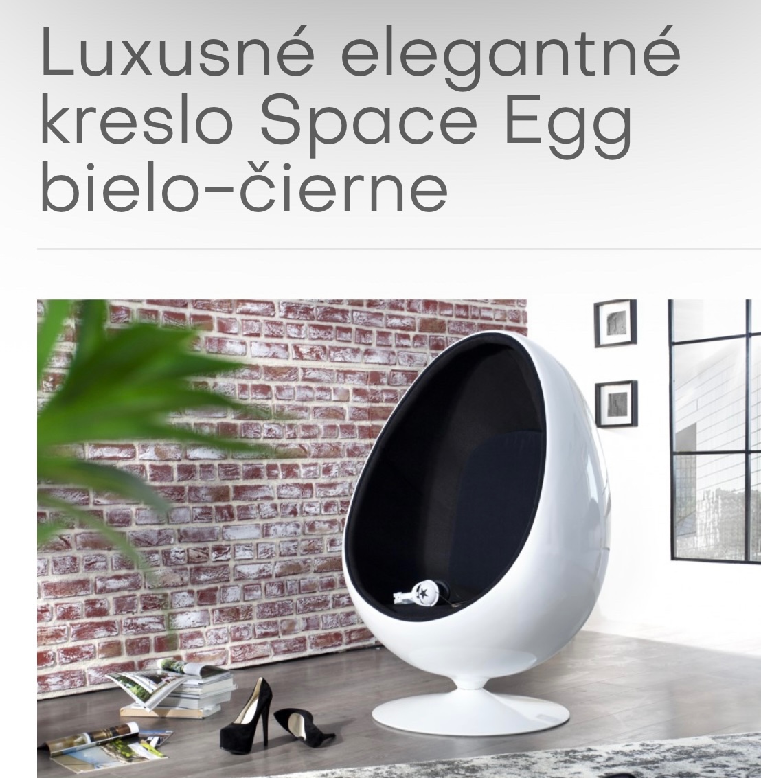 Luxusné elegantné kreslo Space Egg