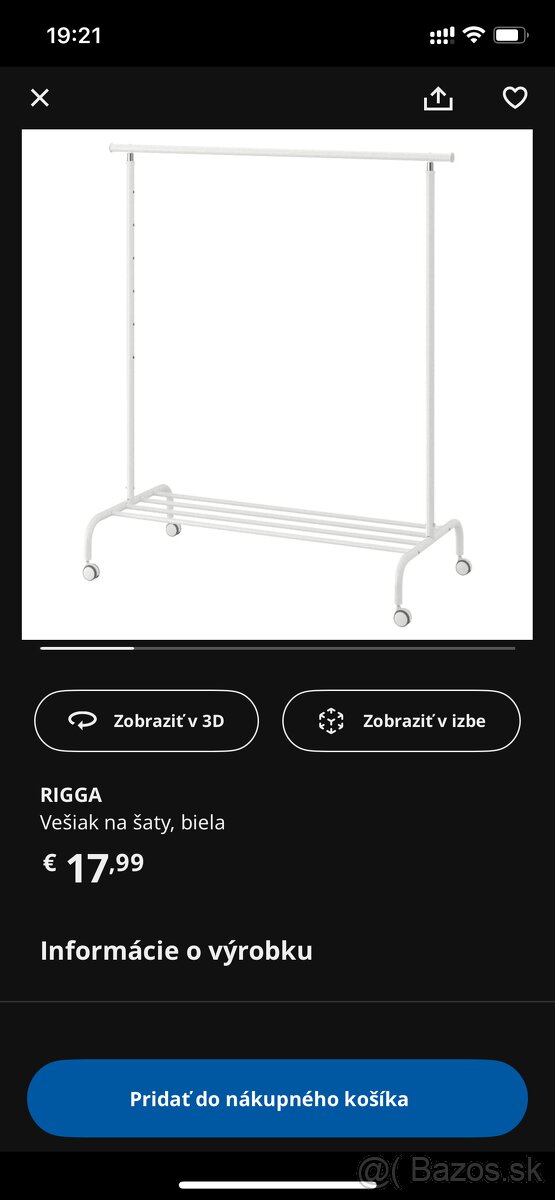 Vešiak na šaty Ikea