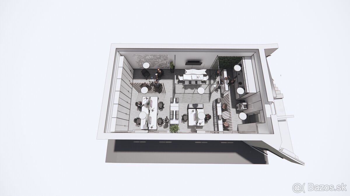 Reprezentatívna kancelária s kuchynkou, 85,05m2, v centre na