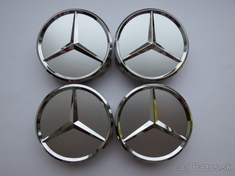 Stredové krytky na disky Mercedes-Benz 75mm strieborné