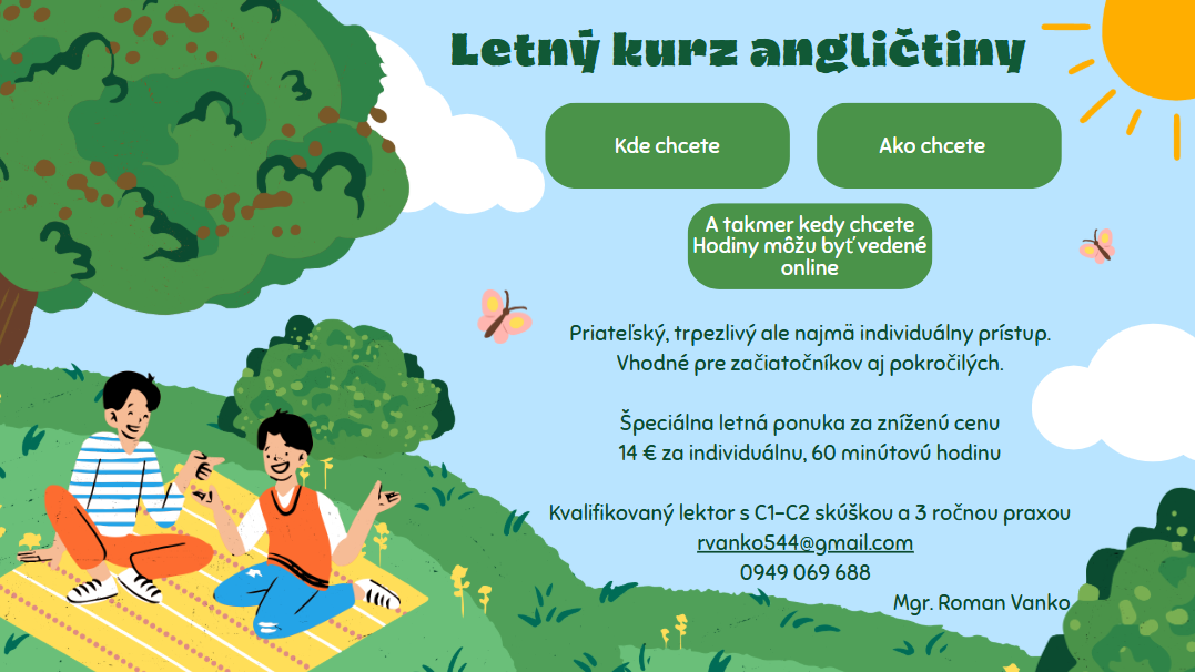 Vyučovanie a doučovanie anglického jazyka (Online alebo prez
