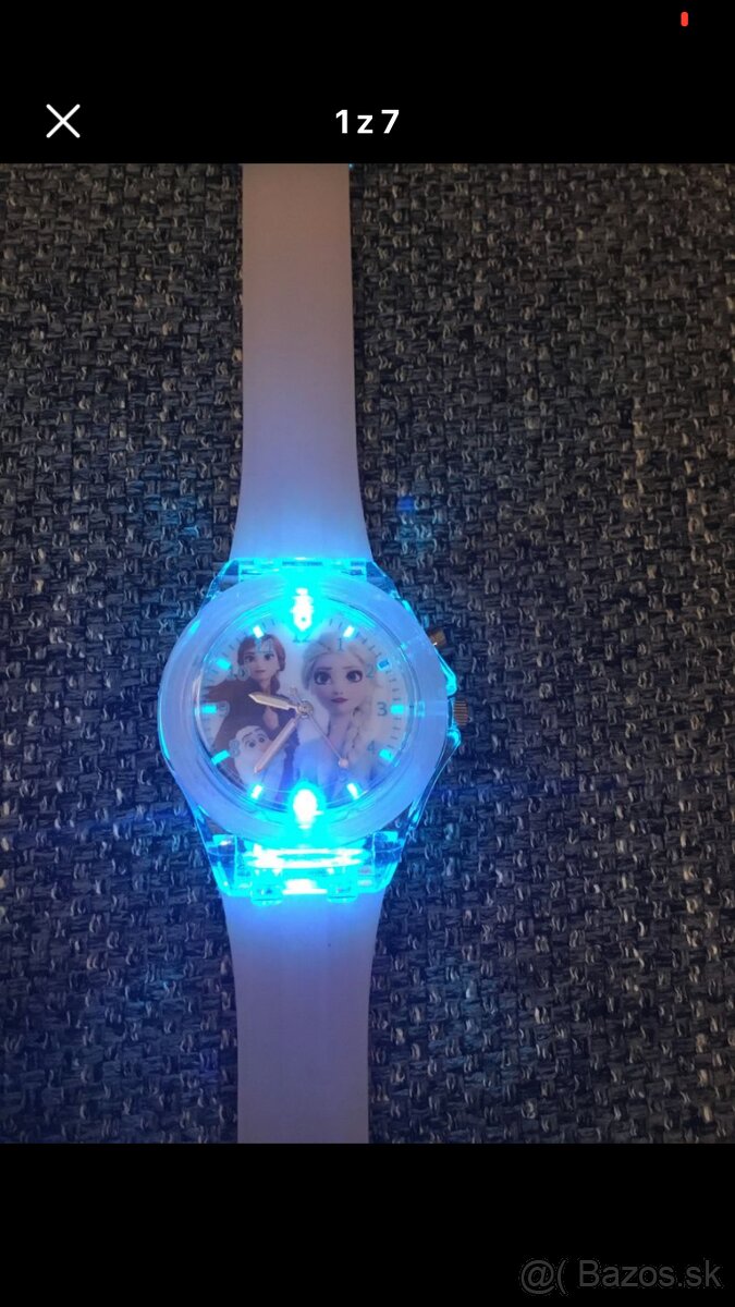 Nové ružové svietiace hodinky Frozen Elsa s batériou