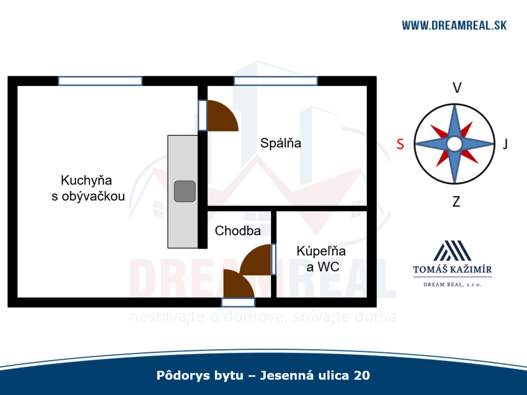 1.5-room apartment after complete renovation – Jesenná St.