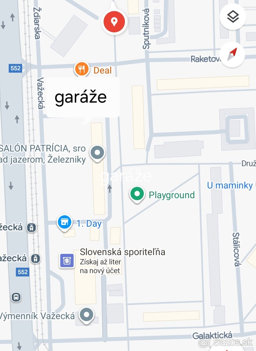 Predám veľkú garáž 23m2, Raketová/Jazero, EL +WC +teplá voda