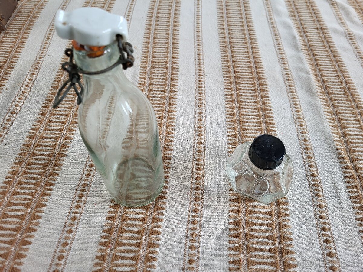 Predám starú nádobku na atrament+starú fľašu