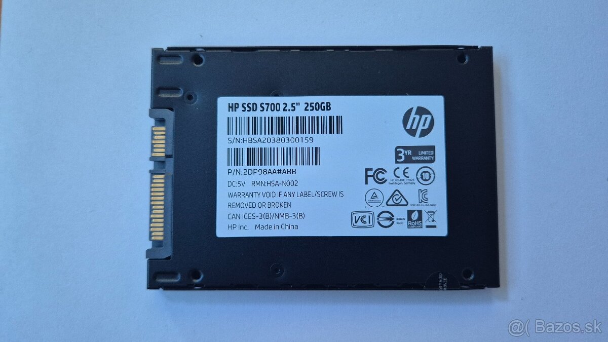 SSD 250GB HP S700 2,5"