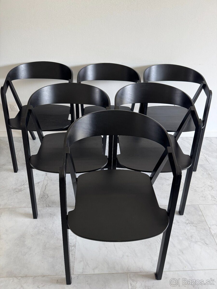 dublino NELL BLACK bukové drevené stoličky 6 ks