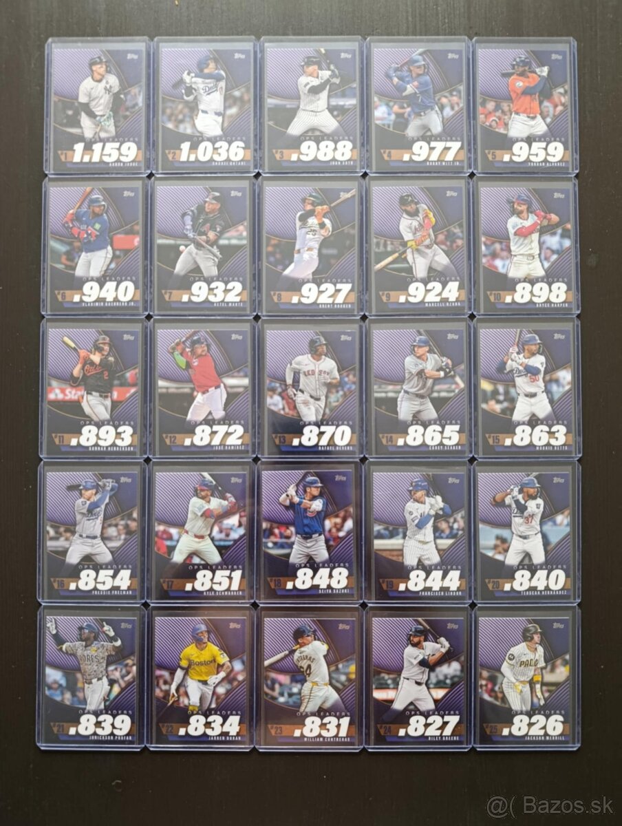 Baseball KOMPLET INSERT SET - OPS Leaders (Topps S2 2025)