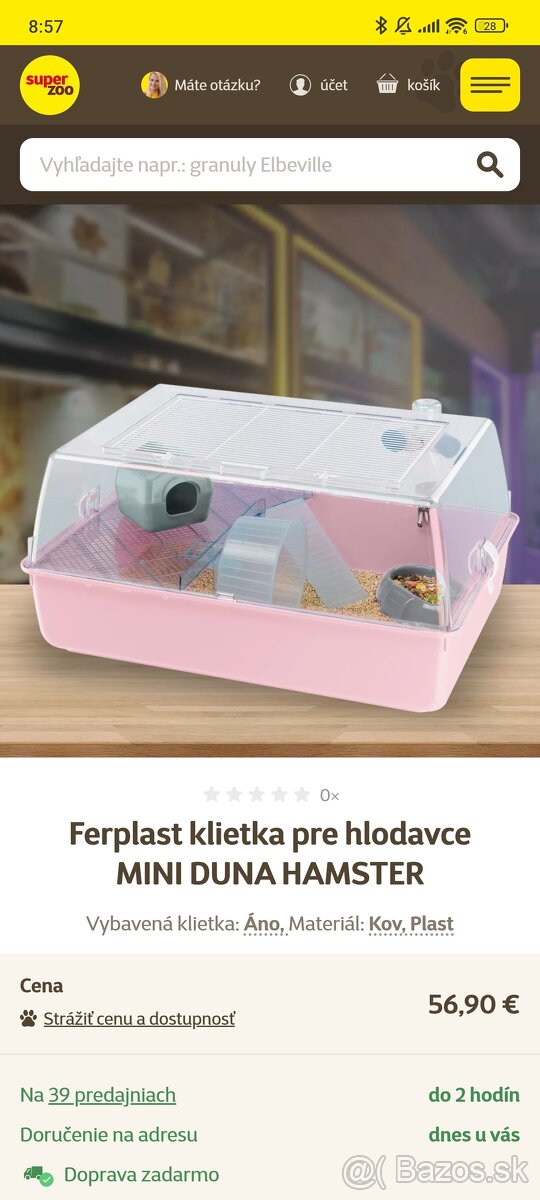 Klietka pre škrečka ružová