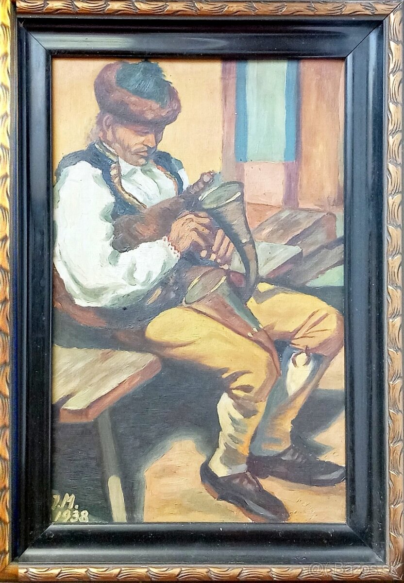 Olejomaľba Juhočeský gajdoš