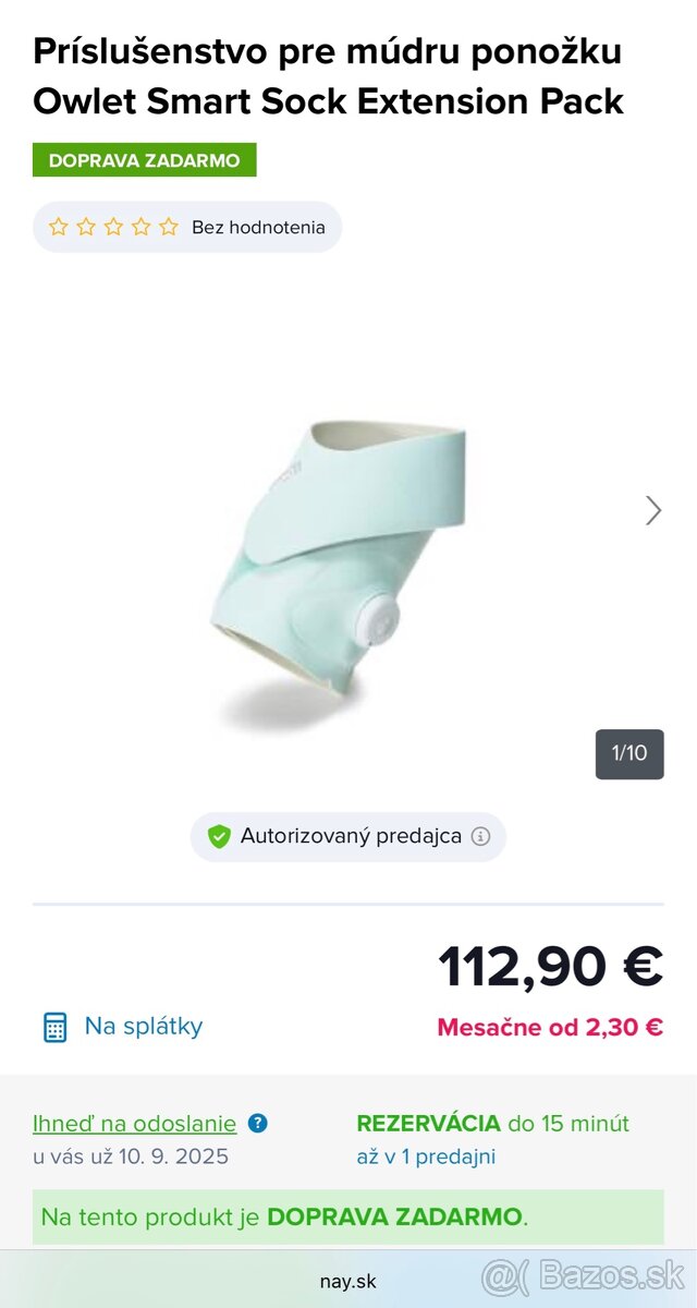 Náhradné ponožky Owlet smart sock3