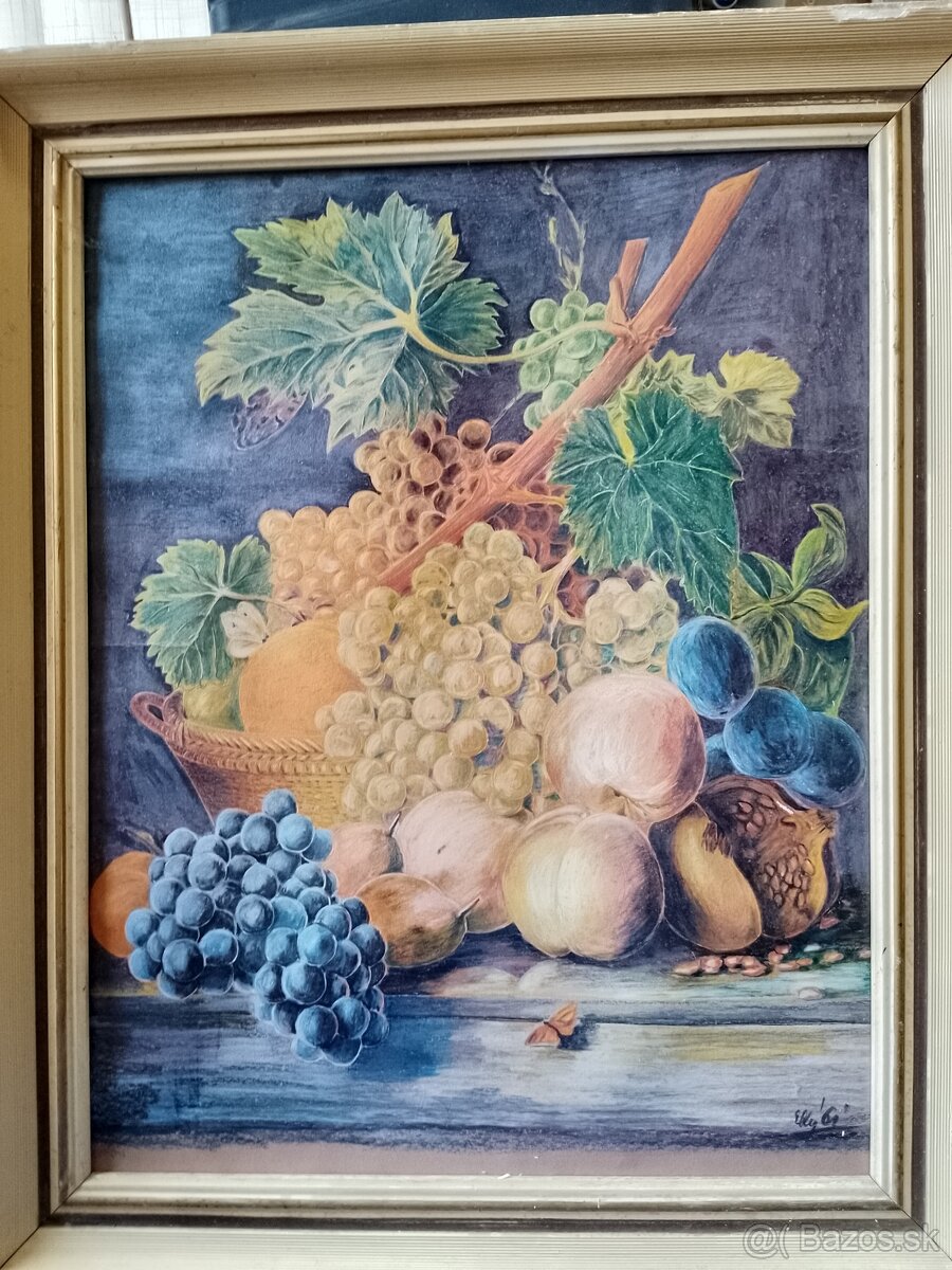 Predám ručne maľovaný obraz s rámom, podpísaný autorom