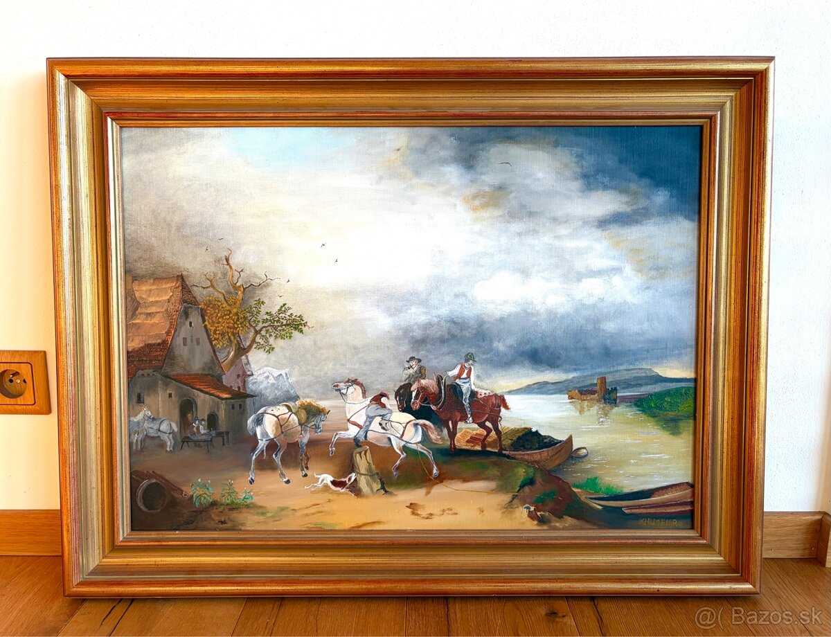 Starý velký obraz, olejomalba