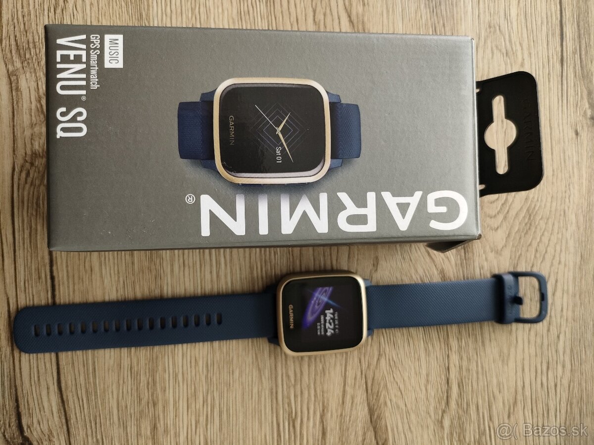 Garmin Venu SQ Modre-sportove smart hodinky-nove, s blokom