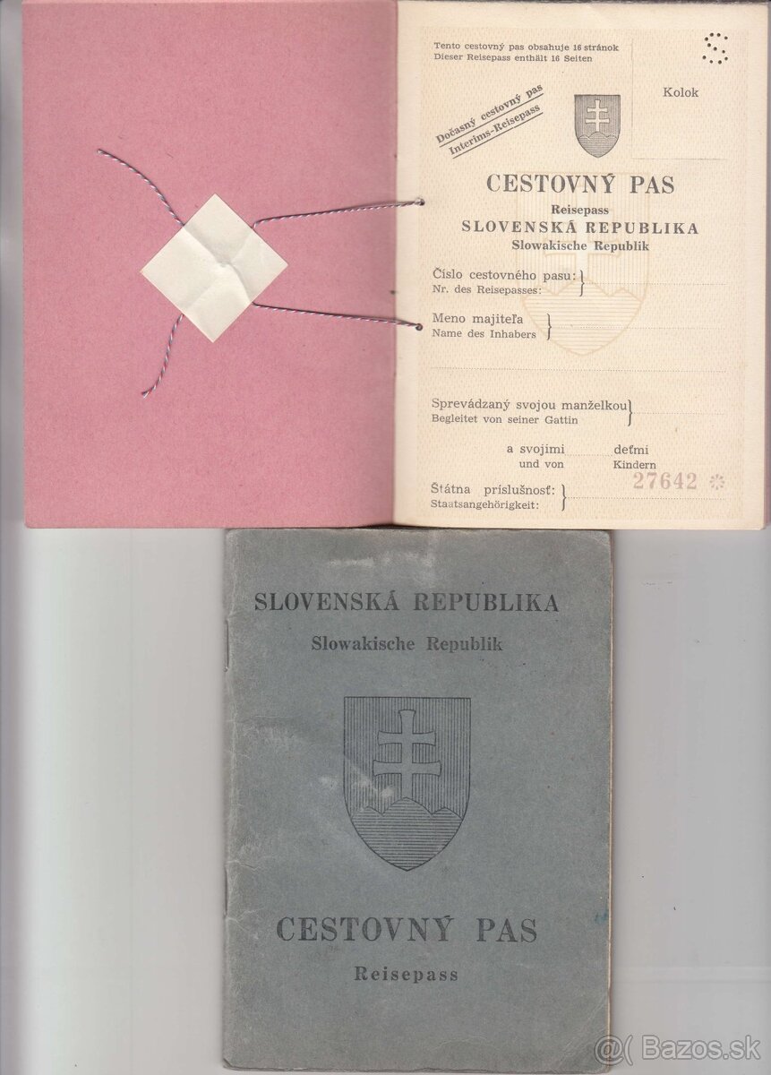 Cestovné pasy z rokov 1939-1945
