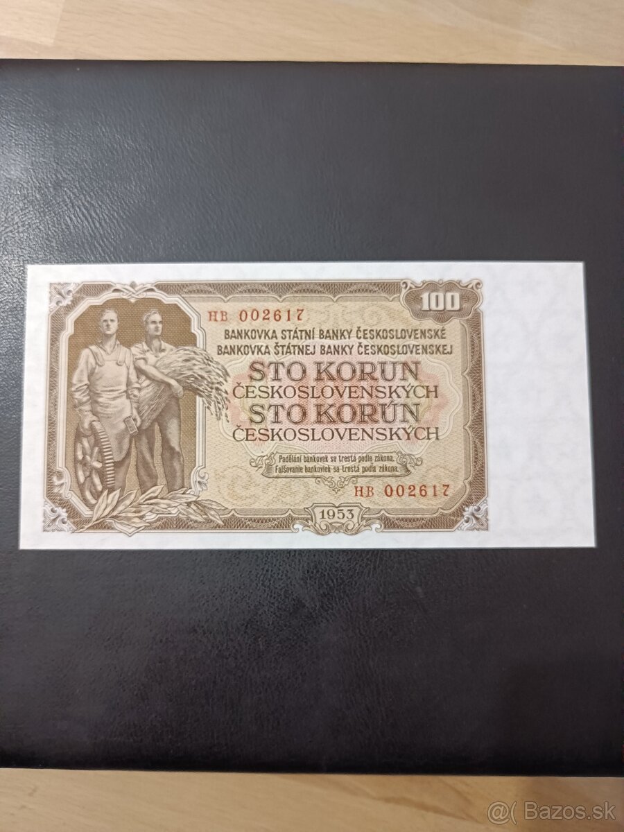 Bankovka 100Kčs 1953