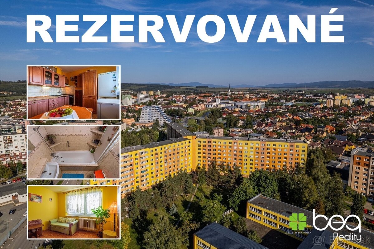 REZERVOVANÝ: 3-izb. byt, sídl. Mier, Spišská Nová Ves
