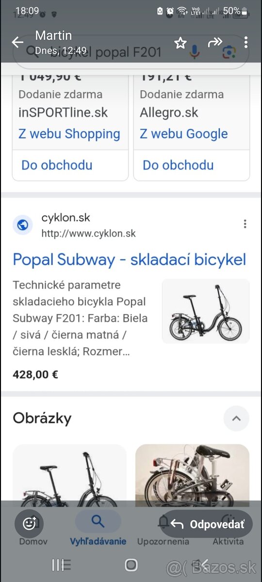 Skladací bicykel