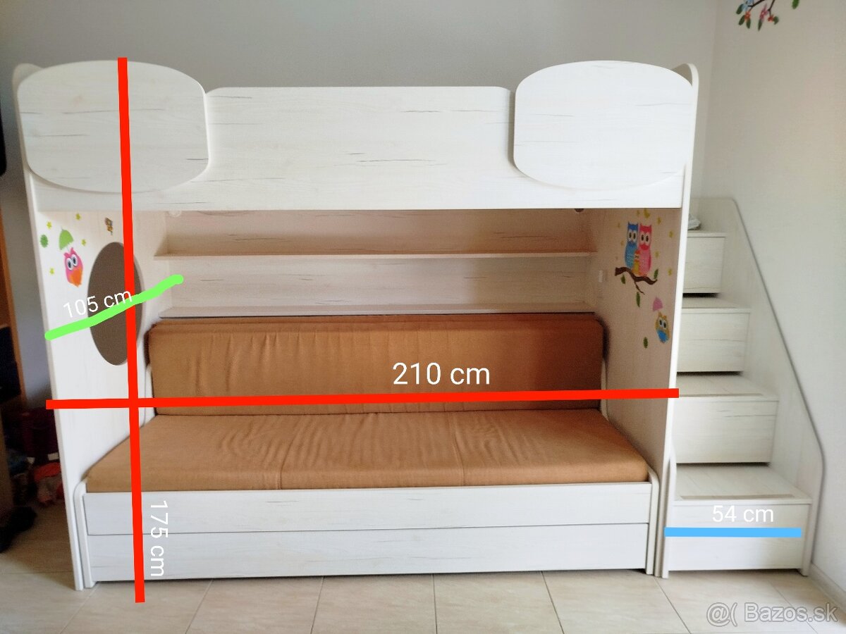 Detská poschodová posteľ